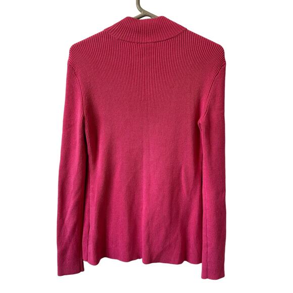 J. McLaughlin Women's Silk Quilted Pink Coral Full Zip Athleisure Sweater Small - Picture 2 of 6